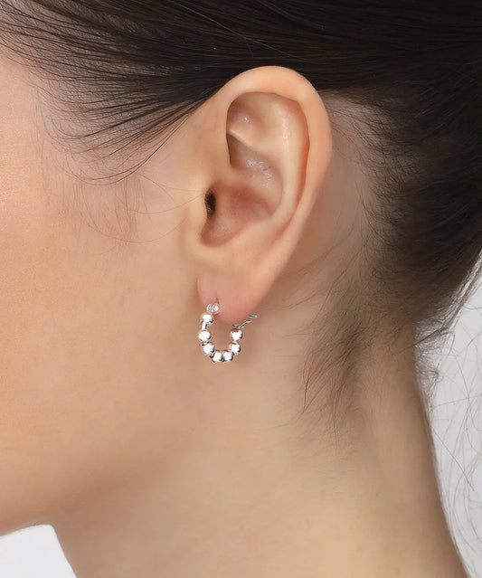 Gümüş Halka Top Küpe