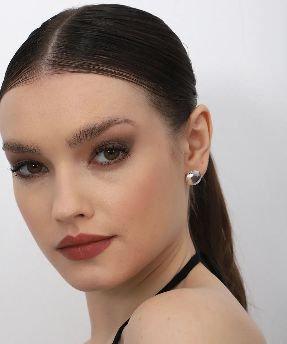 Gümüş Yuvarlak Küpe