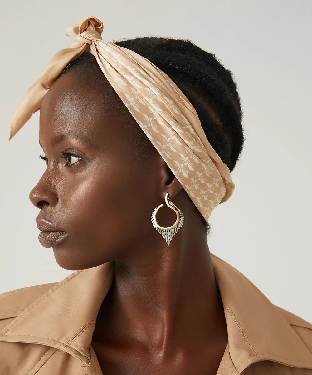 Vintage Esintili Gümüş Küpe