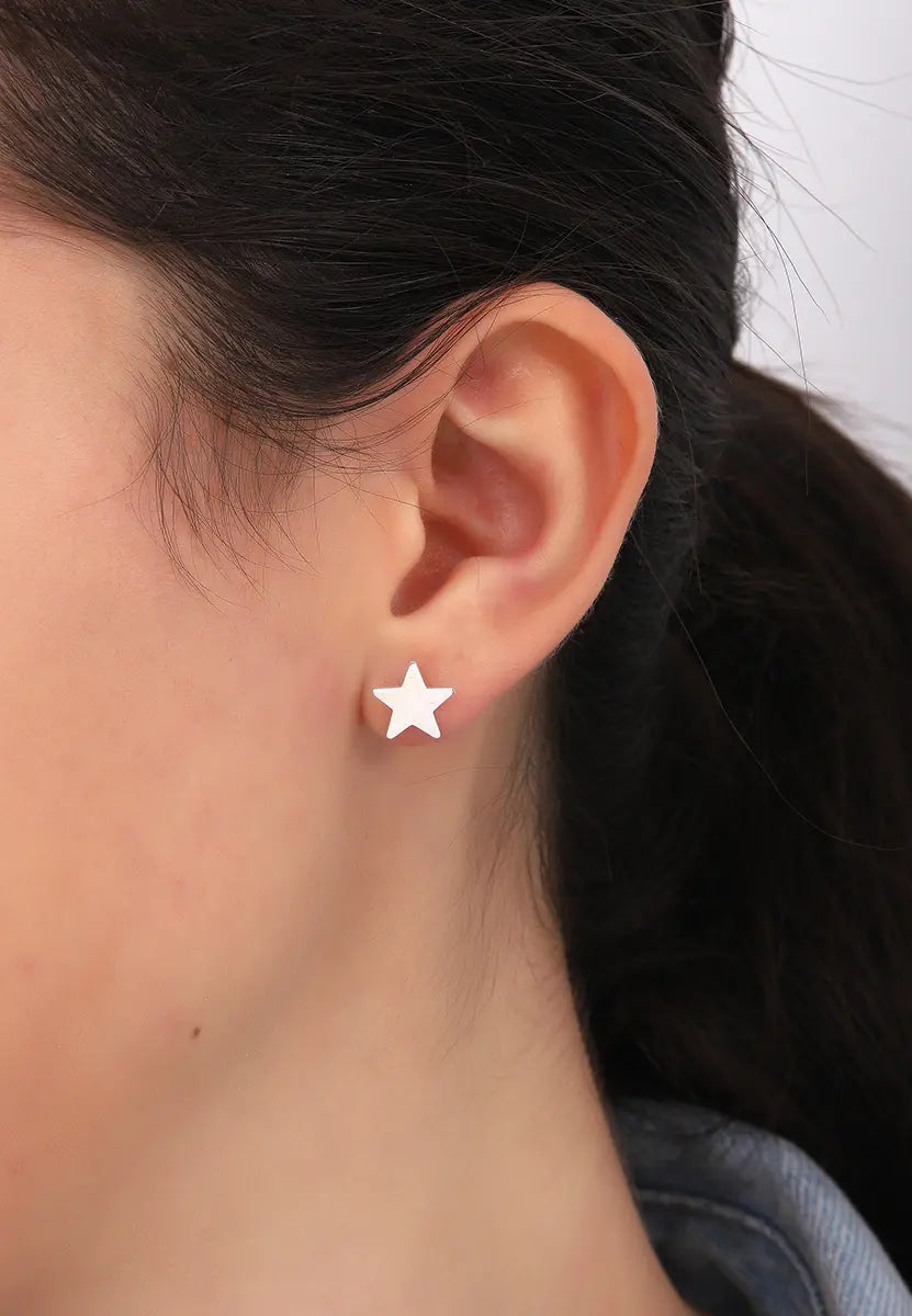 Gümüş Yıldız Küpe