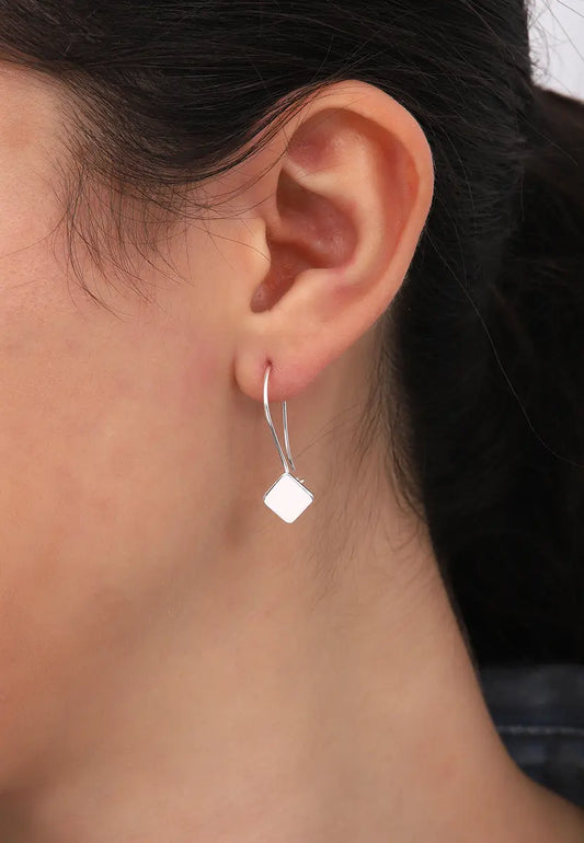 Minimal Geometrik Gümüş Küpe