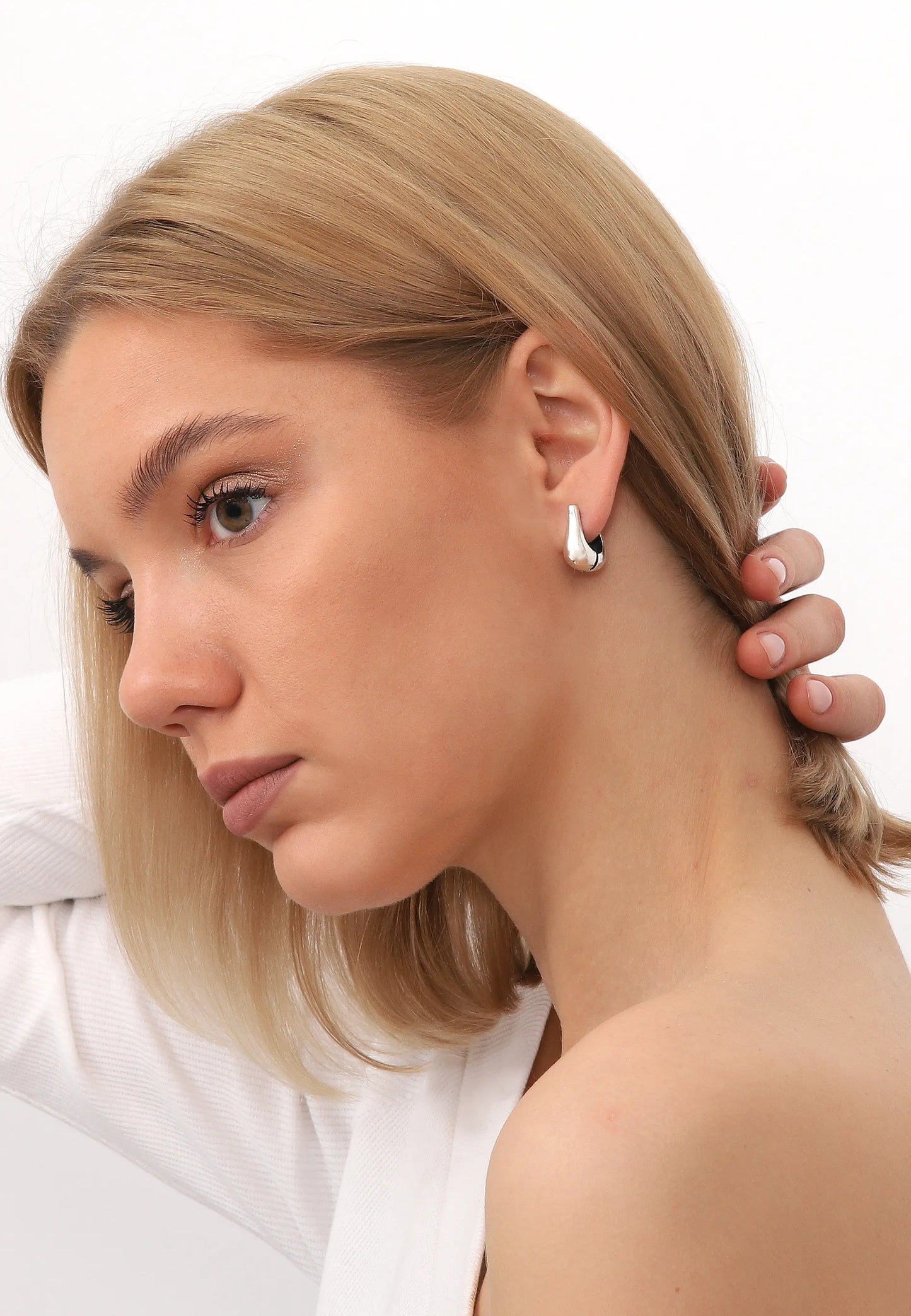 Minimal Damla Gümüş Küpe