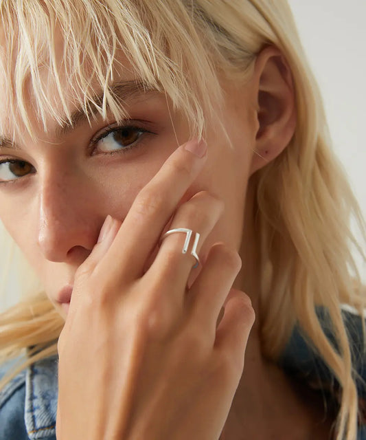 Minimal Asimetrik Gümüş Yüzük