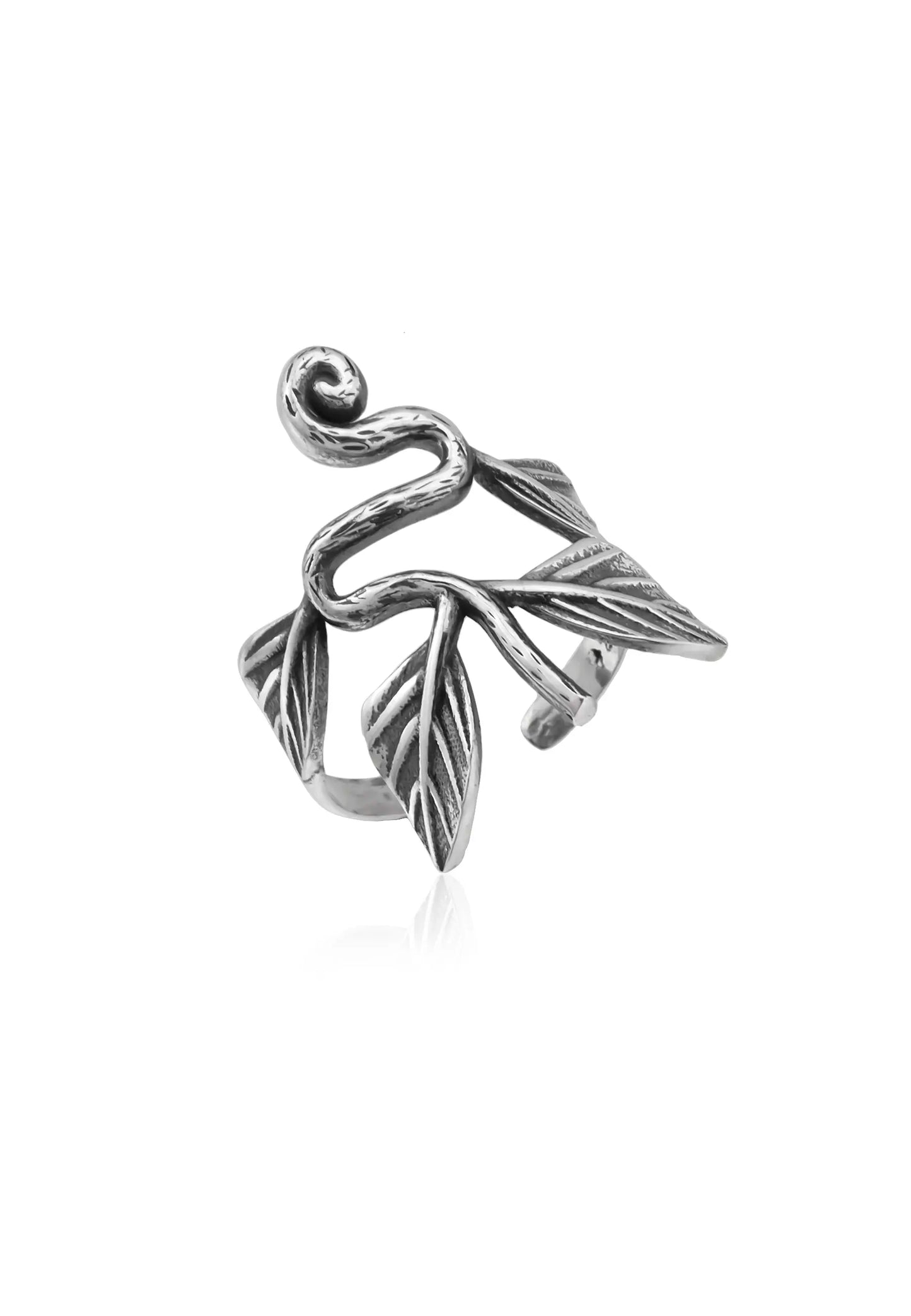 Yaprak Motifli Gümüş Yüzük