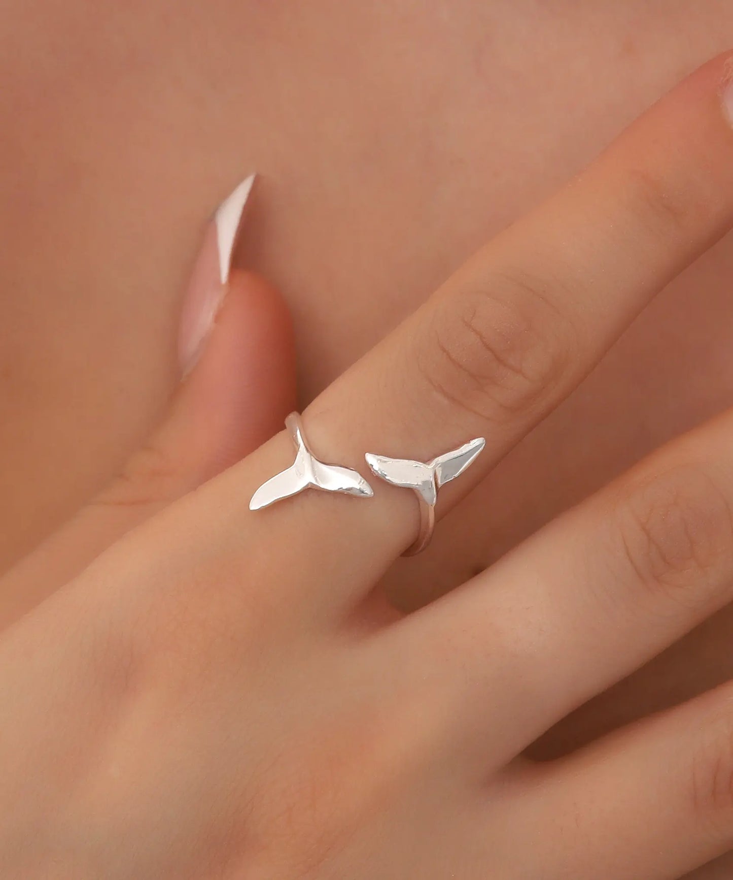 Gümüş Balina Kuyruğu Yüzük