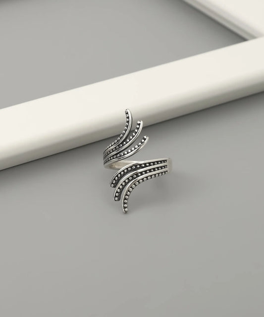 Motifli Bohem Gümüş Yüzük