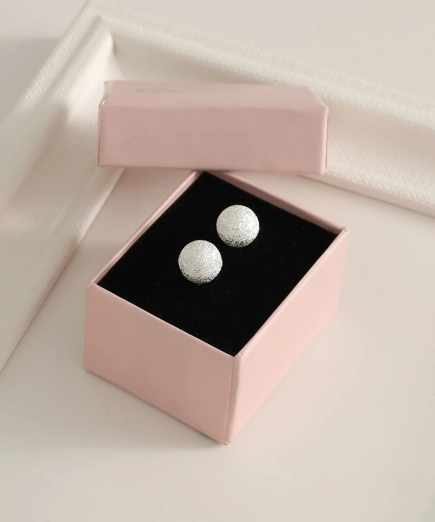 Gümüş Çift Taraflı Top Küpe