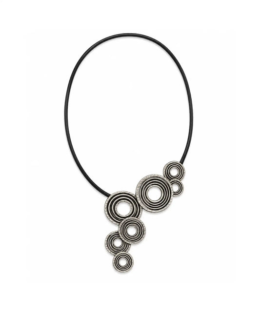 Derili Geometrik Gümüş Kaplama Kolye
