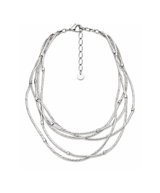 Örgü Detaylı Gümüş Kaplama Kolye