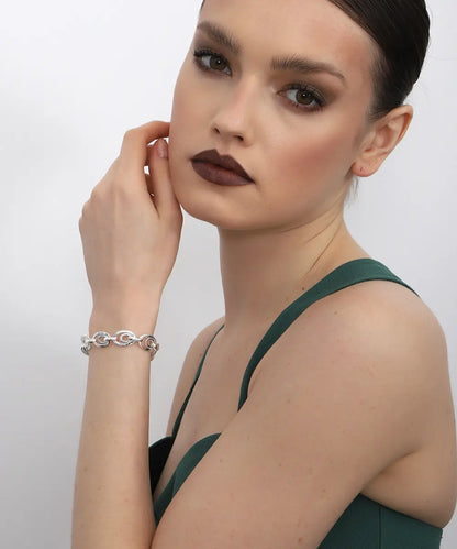 Zincir Motifli Gümüş Bileklik