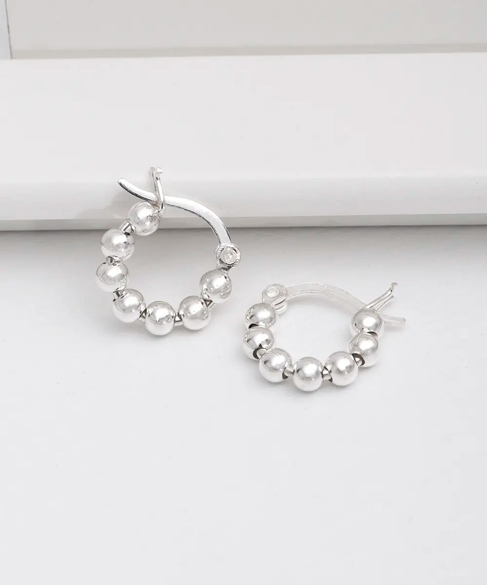 Gümüş Halka Top Küpe