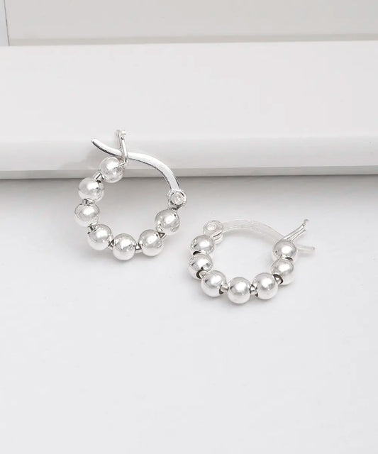 Gümüş Halka Top Küpe