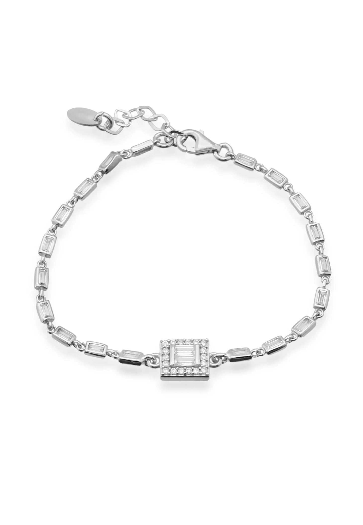 Baget Taş Detaylı Gümüş Bileklik