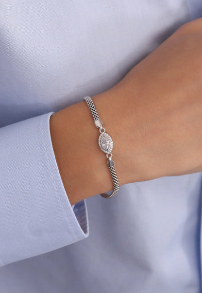 Minimal Taş detaylı Gümüş Bileklik