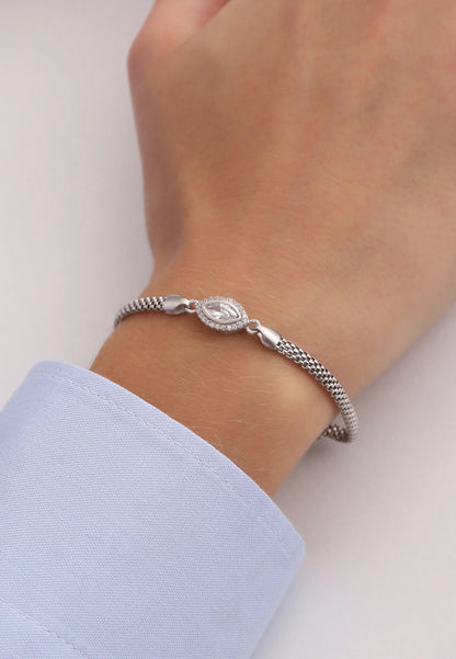 Minimal Taş detaylı Gümüş Bileklik