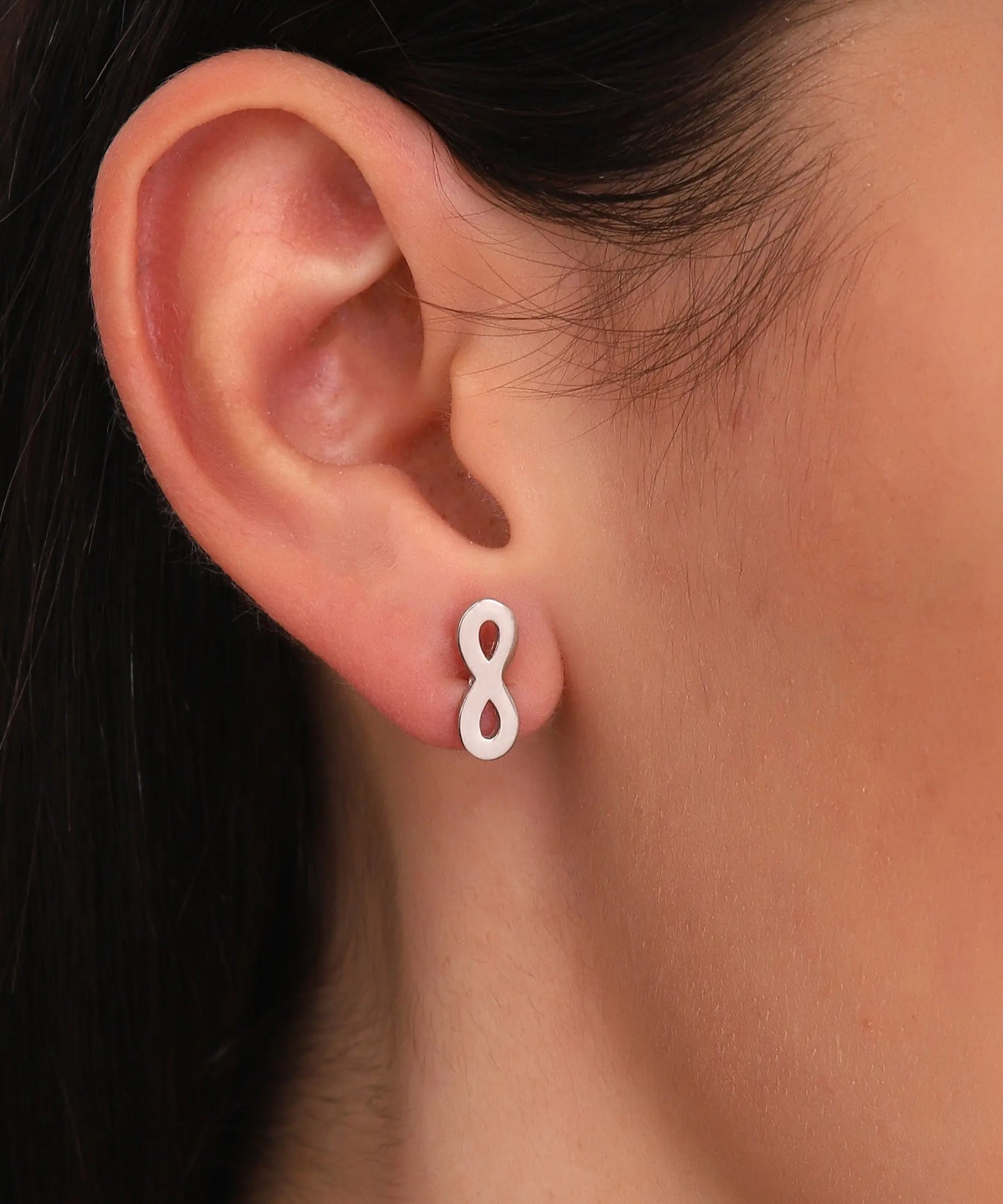 Minimal Sonsuzluk Gümüş Küpe