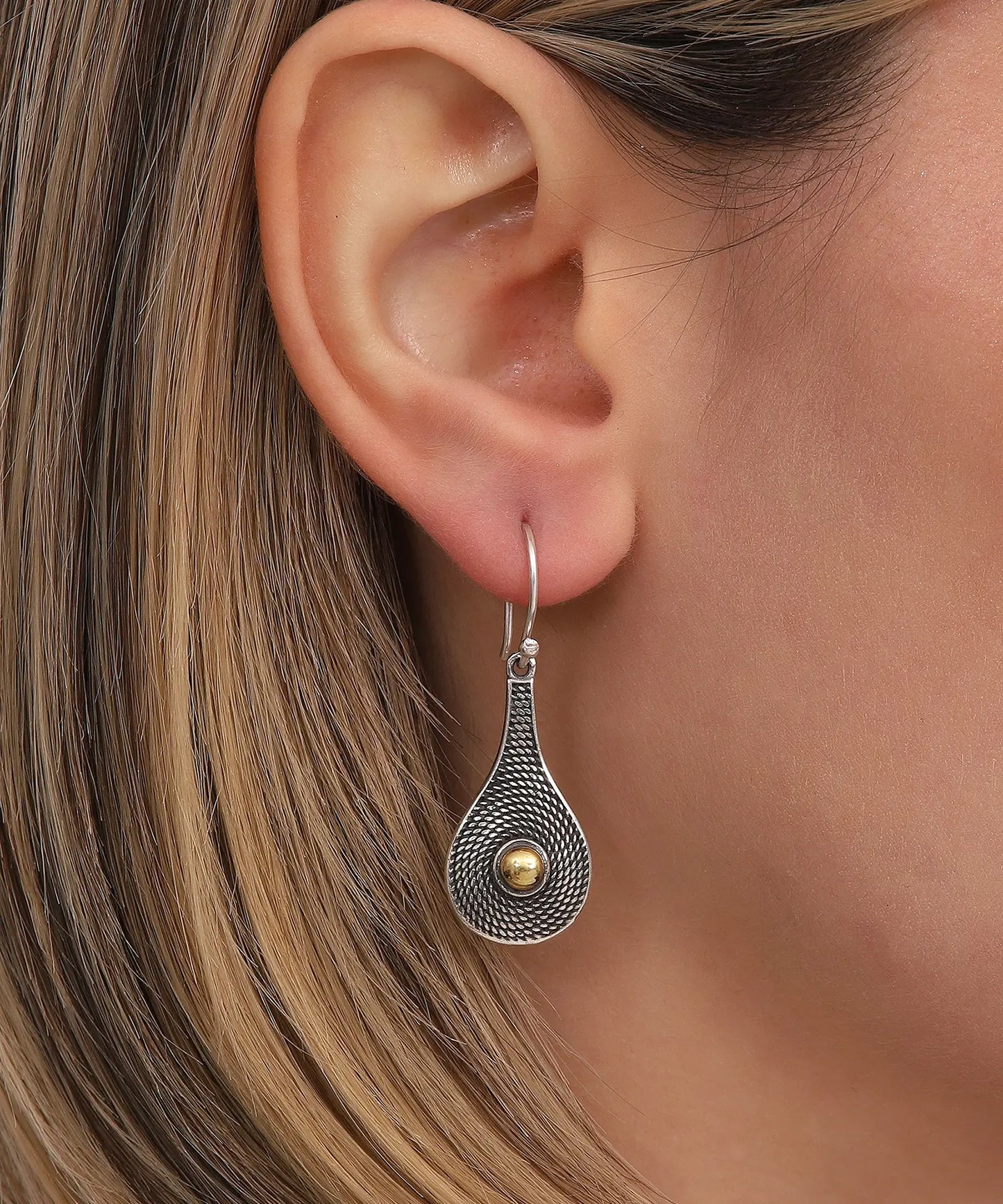 Gümüş Damla Bohem Küpe