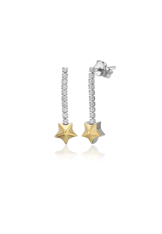 Altın Kaplama Sallantılı Yıldız Küpe