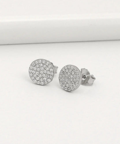 Gümüş Taşlı Minimal Küpe