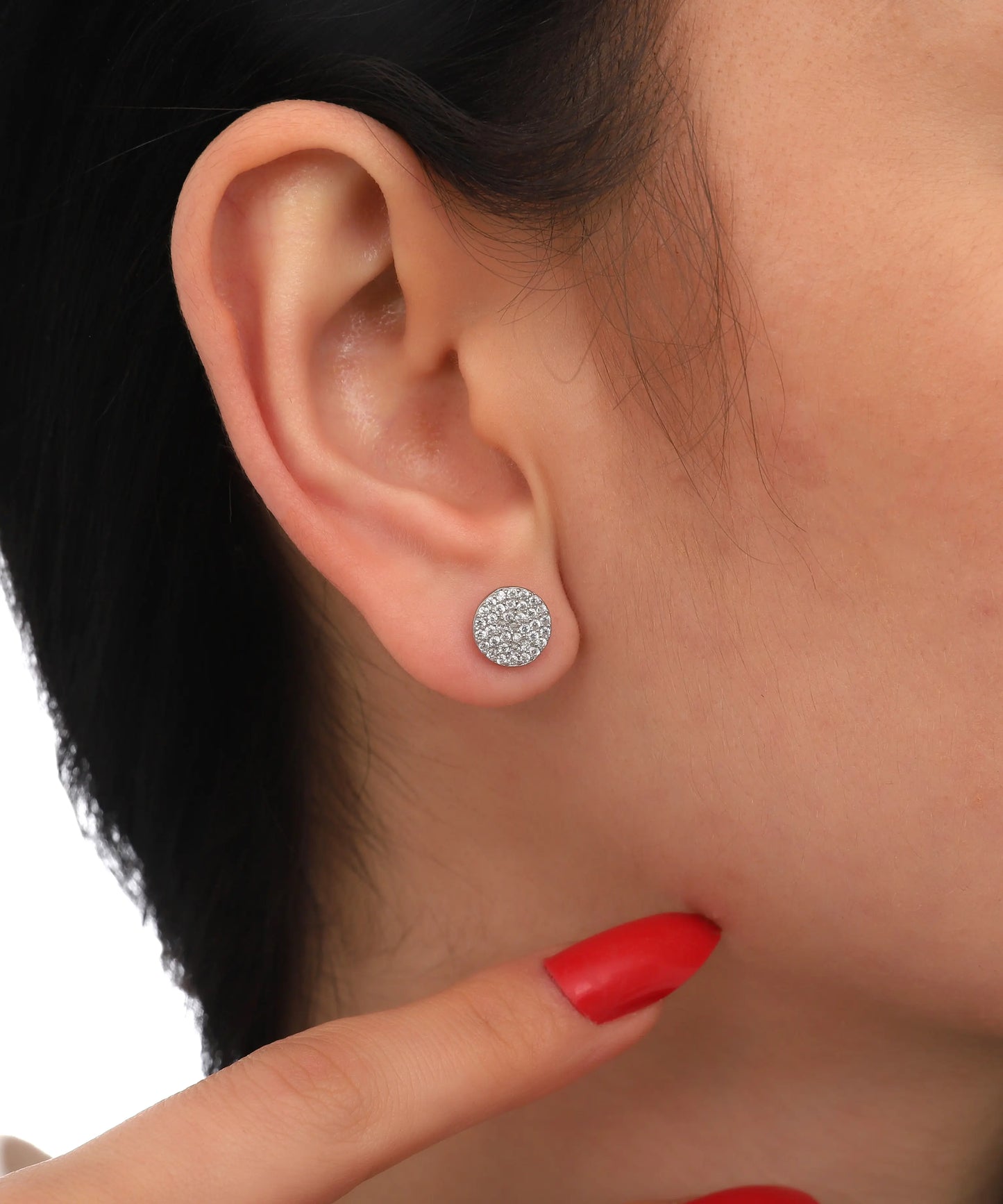 Gümüş Taşlı Minimal Küpe