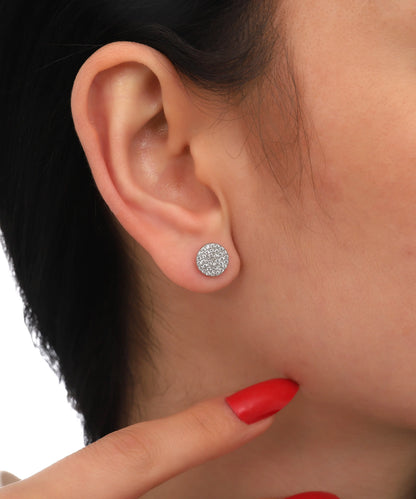 Gümüş Taşlı Minimal Küpe