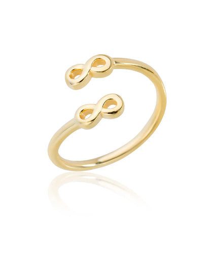 14 Ayar Altın Ton Kadın Sonsuzluk Gümüş Yüzük