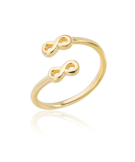 14 Ayar Altın Ton Kadın Sonsuzluk Gümüş Yüzük