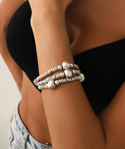 Günlük & Şık Gümüş Kaplama Boncuklu Bileklik