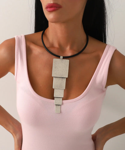 Modern Dikdörtgen Tasarım Kolye