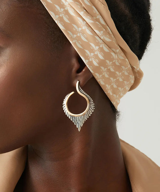 Vintage Esintili Gümüş Küpe