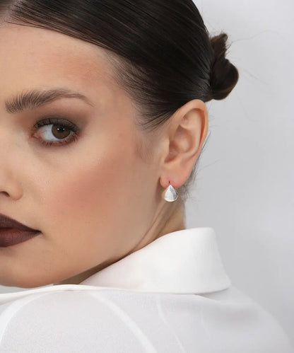 Minimal Damla Gümüş Küpe