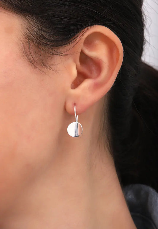 Minimal Oval Tasarım Gümüş Küpe