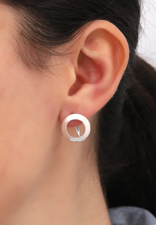 Minimal Tasarım Gümüş Küpe