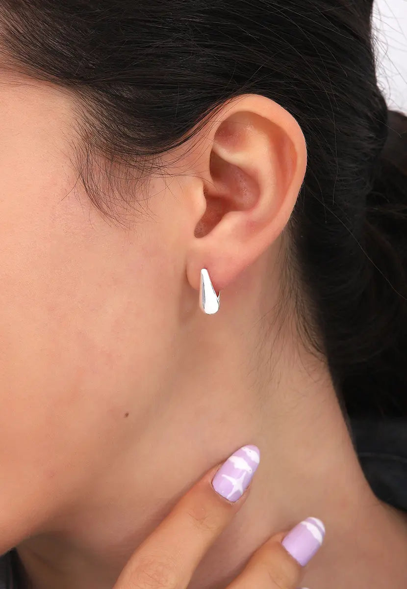 Minimal Damla Gümüş Küpe