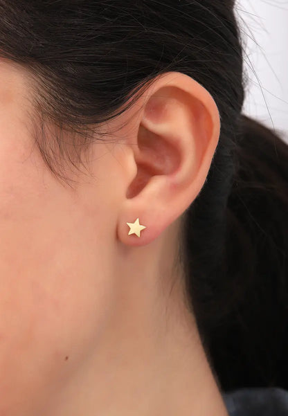 Altın Kaplama Minimal Yıldız Küpe