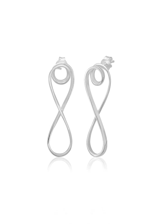 Modern Sonsuzluk Tasarımlı Gümüş Küpe