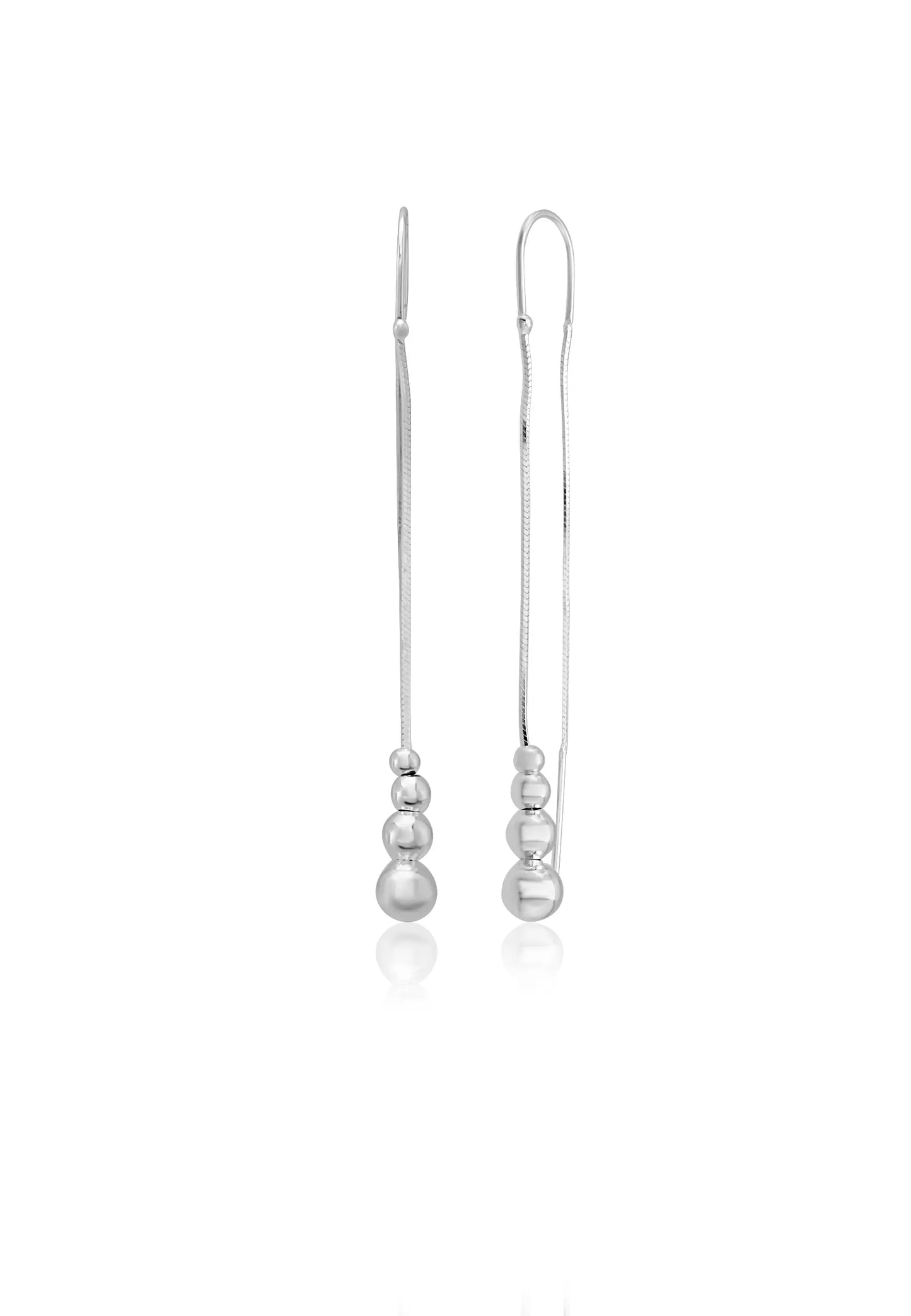 Sallantılı Top Detaylı Gümüş Küpe