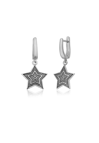 Sallantılı Yıldız Gümüş Küpe