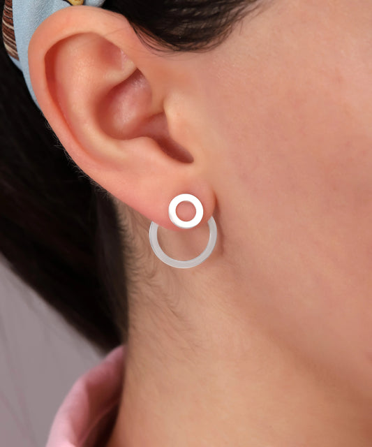 Geometrik Tasarımlı Gümüş Küpe