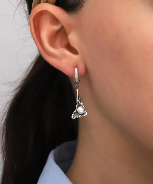 Sallantılı Bohem Tasarım Gümüş Küpe