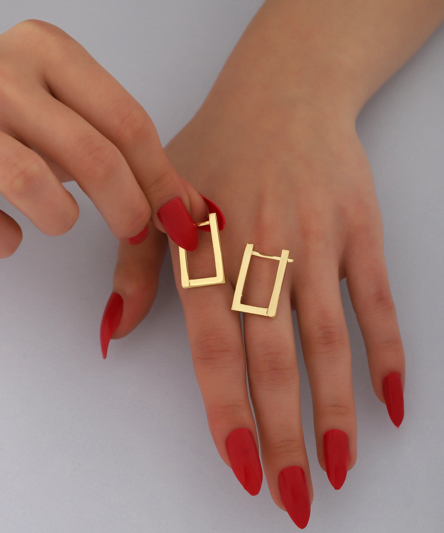 Altın Kaplama Minimal Geometrik Küpe