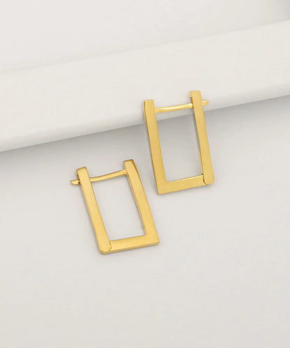 Altın Kaplama Minimal Geometrik Küpe