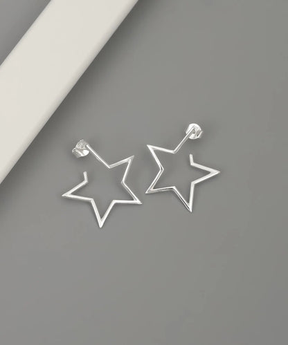 Modern Tasarım Yıldız Gümüş Küpe