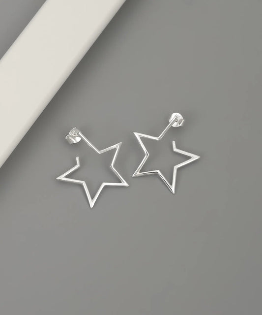 Modern Tasarım Yıldız Gümüş Küpe