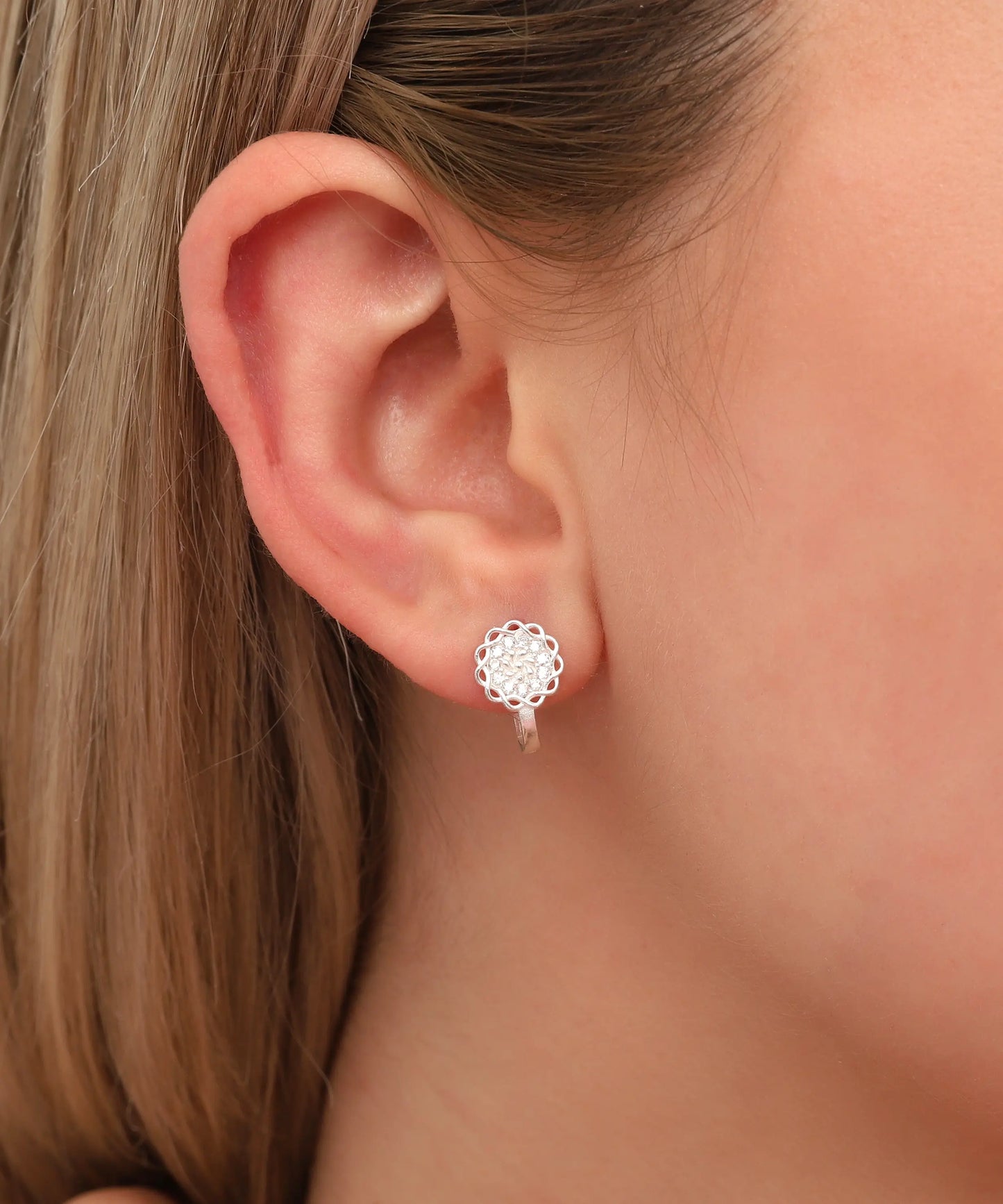 Minimal Modern Tasarım Gümüş Küpe