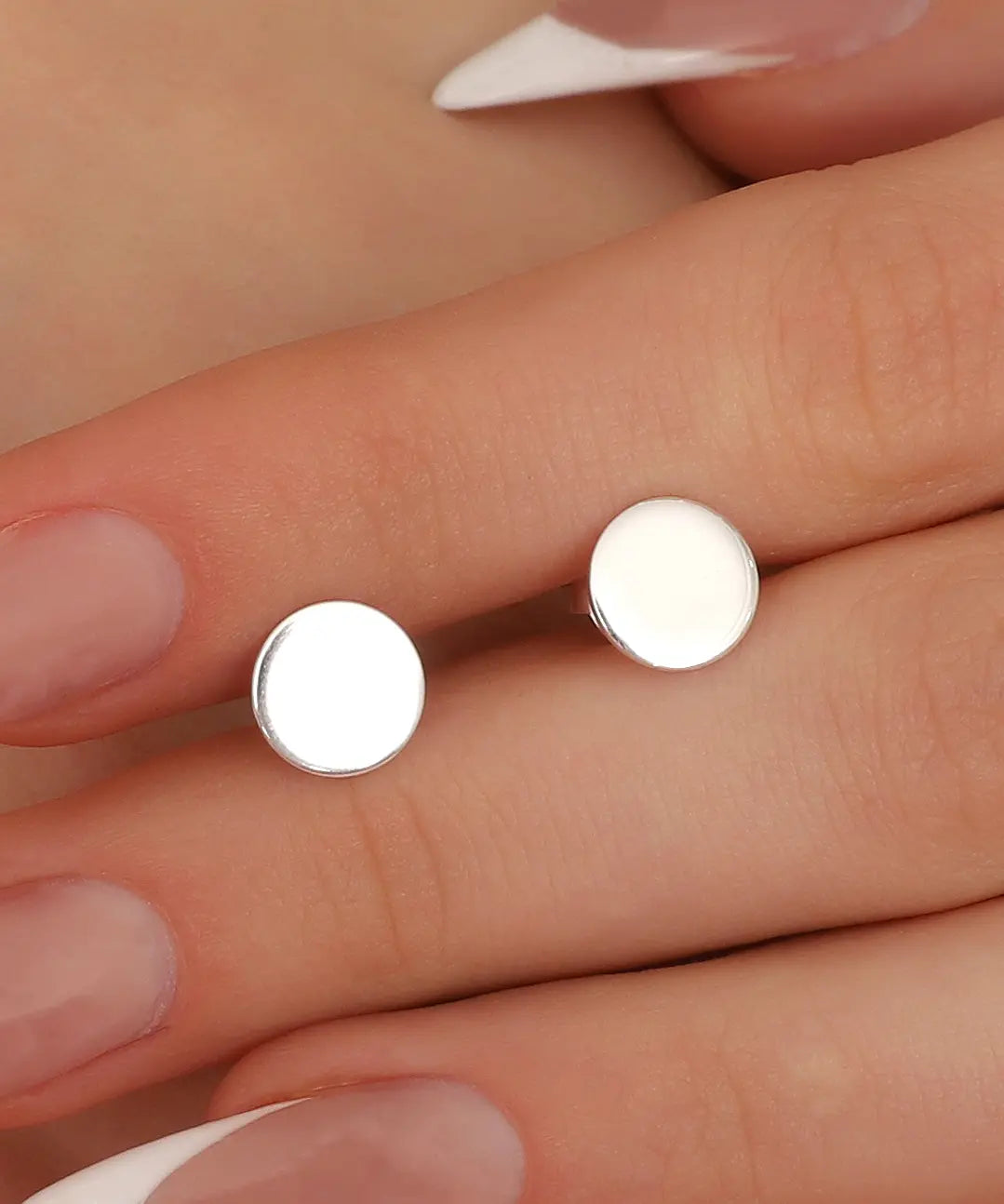 Minimal Yuvarlak Tasarım Gümüş Küpe