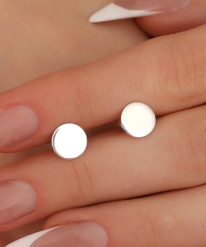 Minimal Yuvarlak Tasarım Gümüş Küpe