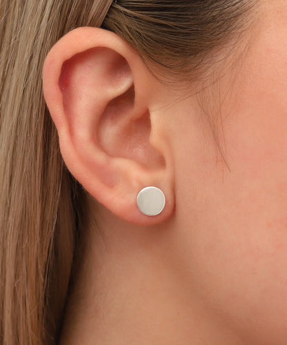 Minimal Yuvarlak Tasarım Gümüş Küpe