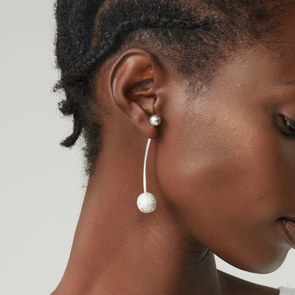 Işıltılı Top Tasarım Küpe Yüzük Seti