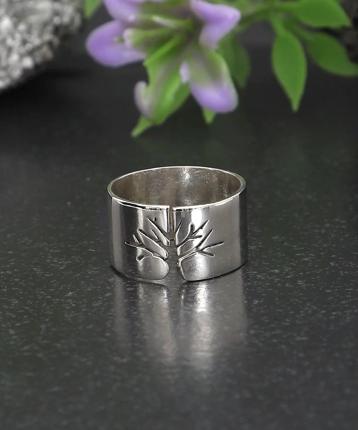 Hayat Ağacı Motifli Gümüş Yüzük